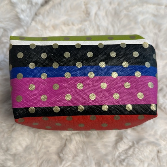 Stella & Dot Crazy Stripe Pouf Makeup Zipper Bag - Picture 6 of 10